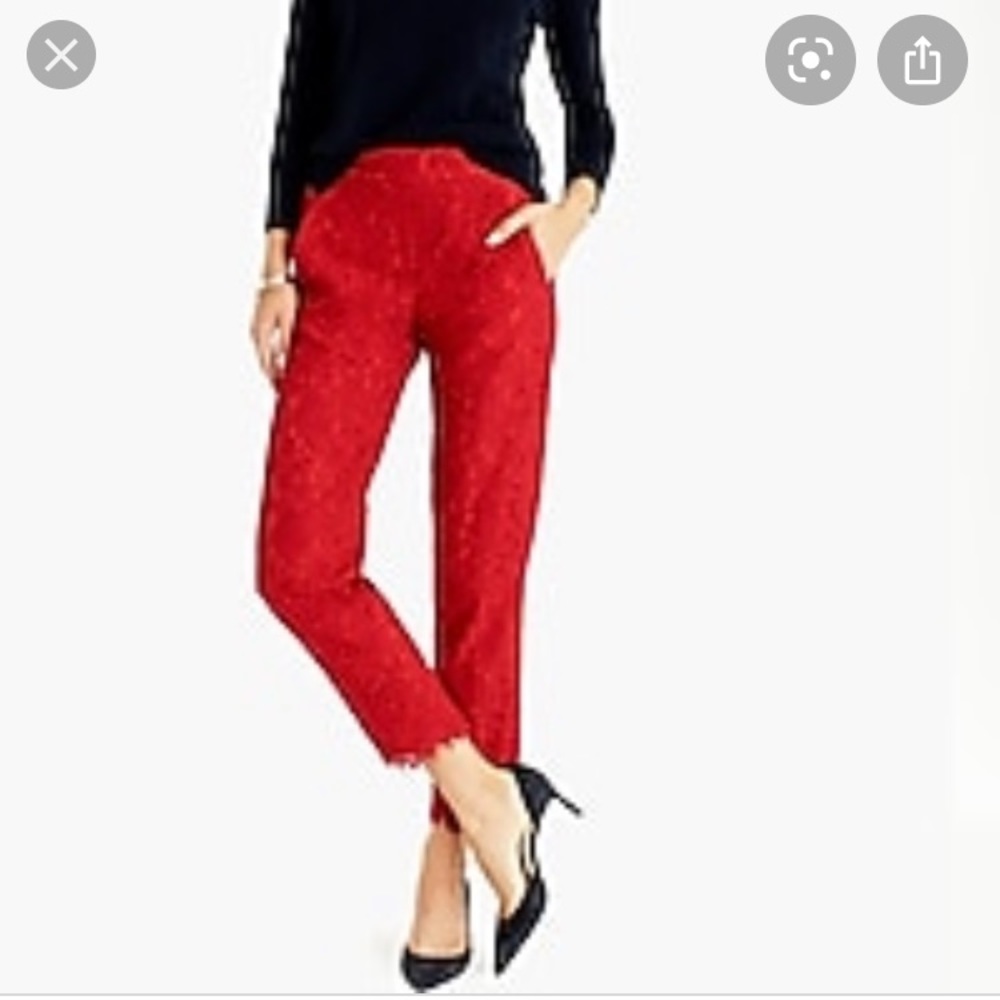J. Crew Red Lace Pants